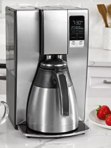 Brew Later feature allows you to wake up to fresh-brewed coffee whenever you want. More great features include a stainless steel thermal carafe to keep coffee hot for hours, Coffee Machine with Thermal Carafe