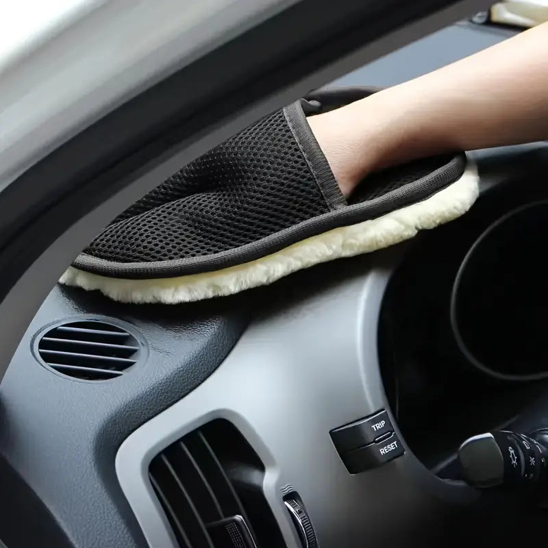 Car Wash Wool And Cashmere Gloves Thickened Wool Lining Cleaning Brush
