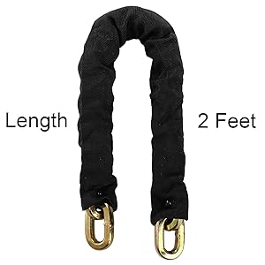 security chain is resistant to sawing and the welded finish makes prying insurmountable.3/8
