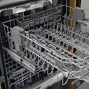 These adjuster assemblies are used on the upper dish rack. The set includes adjuster assemblies for both the left and right sides, Dishwasher Upper Rack Adjuster