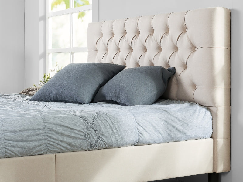 Queen Size Upholstered Platform Bed Frame, No Box Spring Needed &Easy Assembly,