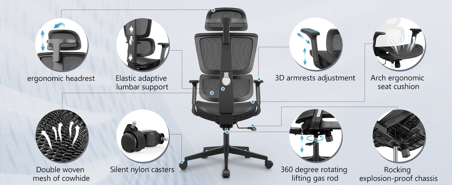 Desk Chair with Adjustable Lumbar Support,  E-Sports Lifting Gamer Task Chair