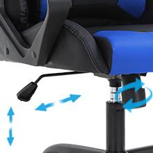 Gaming Chair with Footrest Massage Office Computer Chair Ergonomic Racing Leather Reclining Desk Chair with Lumbar Support and Adjustable Armrests