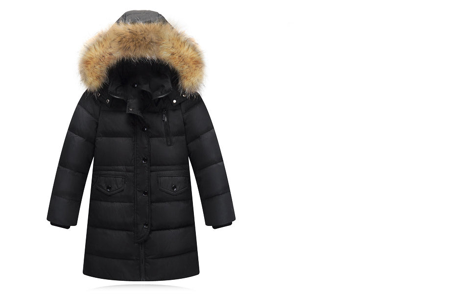 This winter jacket features a full-front zipper with snap button flap which helps keep the wind from penetrating the jacket. Girls Puffer Jacket Kids Winter Hooded Down Coat Thick Snow suit Outerwear, Windproof and Waterproof