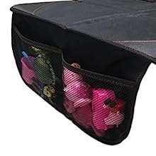 2 Pack Black car seat protector made with enhanced waterproof 600D polyester fabric material, easy to install and remove .no need to spend much time on cleaning works, You just prepare a damp cloth, stains can be wiped off easily.