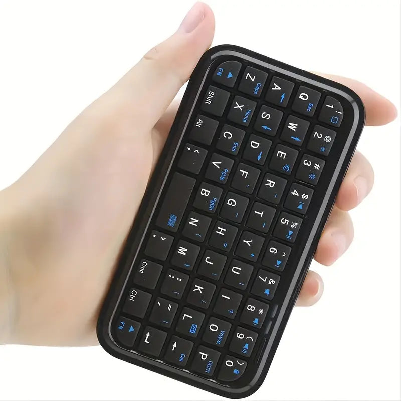 Mini Bluetooth Keyboard with Soft Keys, Lightweight Portable Rechargeable Wireless Small Silent Keyboard for Tablet, PC Computer, Laptop, Smart Phone, for Windows, Andriod, iOS (Black)