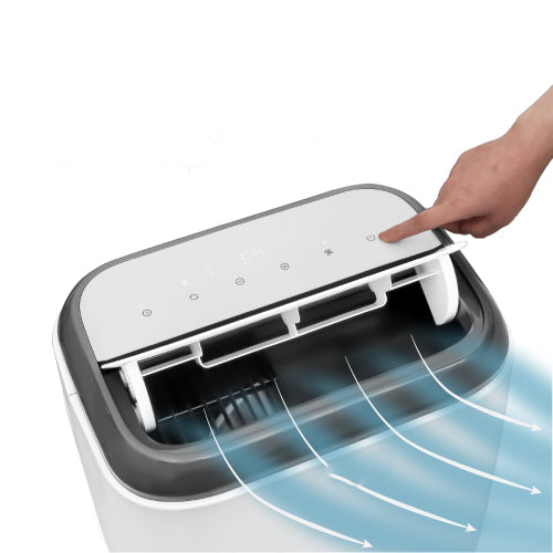 It cools the air down to 61 degrees Fahrenheit , dehumidifies up to 60 pints every 24 hours, and circulates air with 3 fan settings to stand up to summer heat in rooms up to 150 sq, Portable Air Conditioner with Remote Control, White