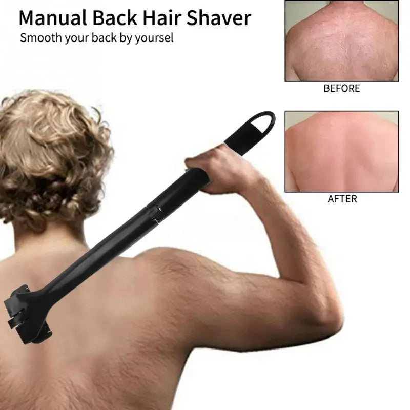 Back Hair Shaver, Back Hair Shaver and Body Shaver with Extra-Long Folding Handle Leg Shaver Body Groomers Beauty Tools for Cleaning up Body Hair