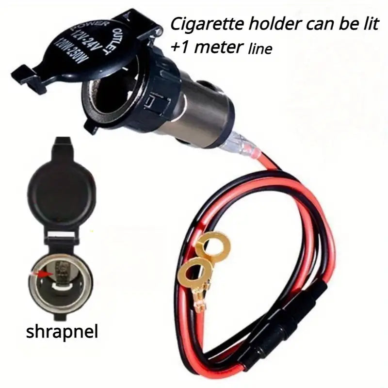Vehicle Retrofit Waterproof Hard Cover Car Automobile Metal Cigarette Lighter Base-12V-24V Motorcycle