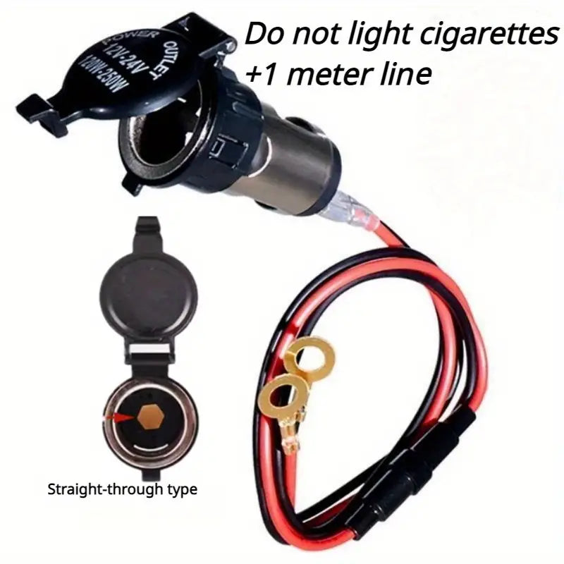 Vehicle Retrofit Waterproof Hard Cover Car Automobile Metal Cigarette Lighter Base-12V-24V Motorcycle