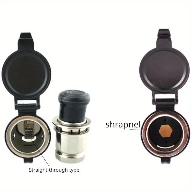 Vehicle Retrofit Waterproof Hard Cover Car Automobile Metal Cigarette Lighter Base-12V-24V Motorcycle