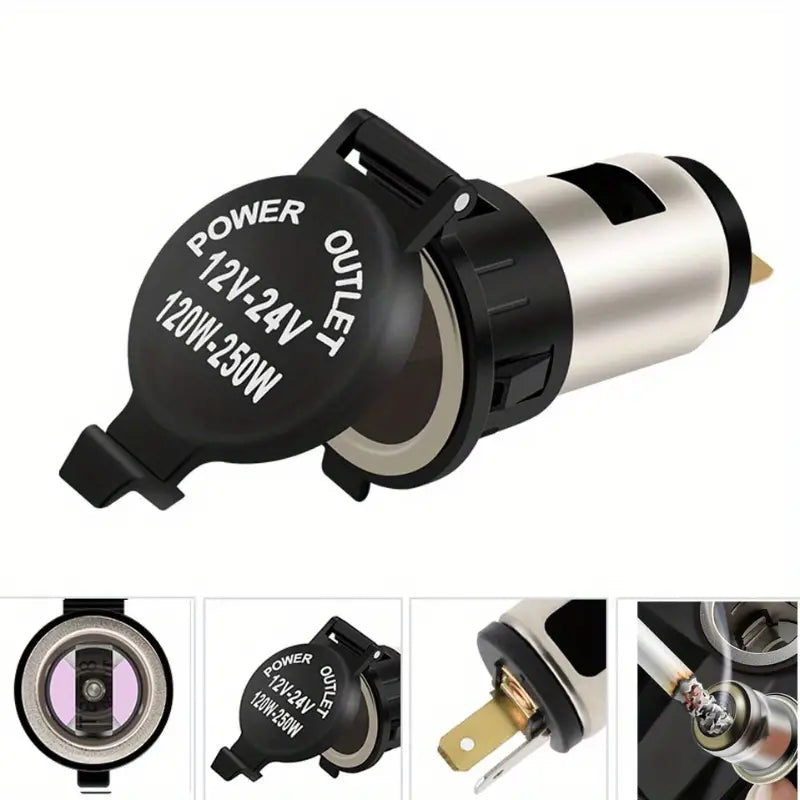 Vehicle Retrofit Waterproof Hard Cover Car Automobile Metal Cigarette Lighter Base-12V-24V Motorcycle