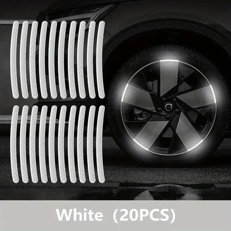 Tire Anti-collision Adhesive Strips, Creative Motorcycle Bike Stickers-Car Wheel Hub Reflective Stickers,-10/20pcs
