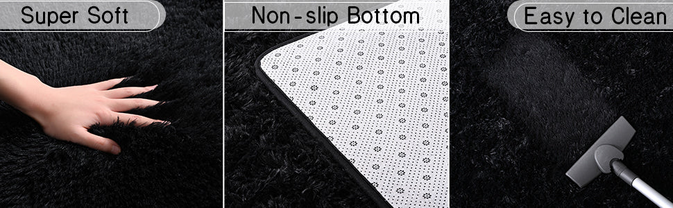 Living Room Black rug 2x6 Feet rug -  luxury