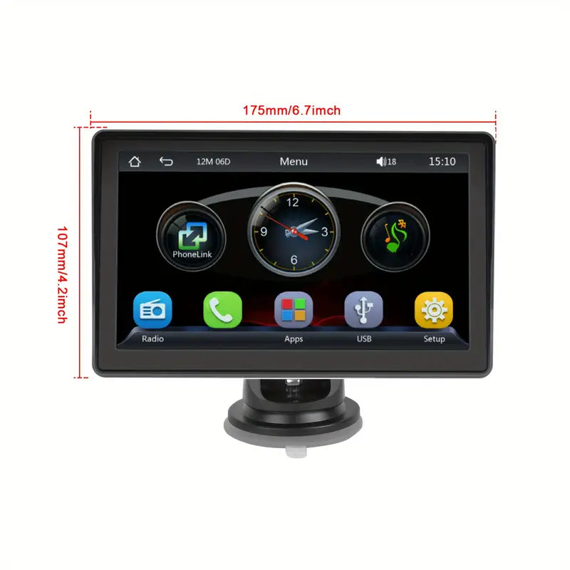 Touchscreen Universal Car Multimedia Player - Wireless CarPlay, Android Auto, MirrorLink, FM, USB/AUX/TF For Enhanced Driving Experience