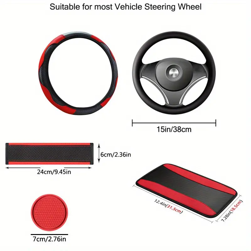 Car Interior Accessory Set 6pcs PU Leather