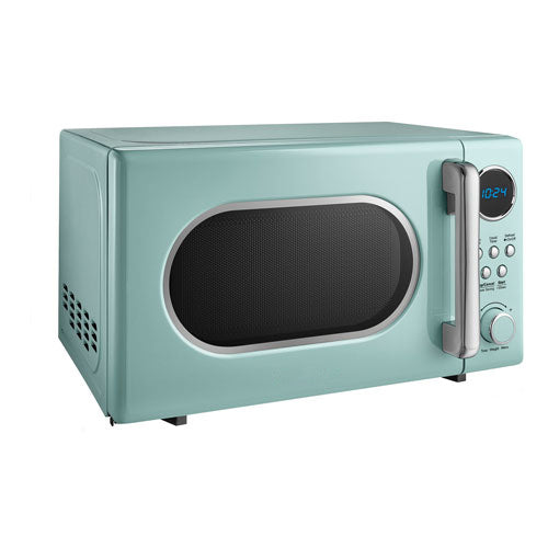Equipped with 0.7 cu. ft. large capacity that will easily satisfy dinner plates for a family, 0.7 Cu. Ft. Retro Compact Microwave