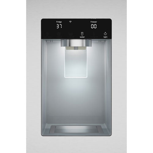 this fridge provides ample space for your food and beverages, while the freestanding design offers flexible placement. 36" 21.6 Cu. Ft. French Door Refrigerator with Water & Ice Dispenser