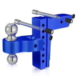 Adjustable Trailer Hitch Ball Mount, Fits 2.5-Inch Receiver, 6-Inch Drop/Rise Aluminum Drop Hitch, Double Stainless Steel Locks