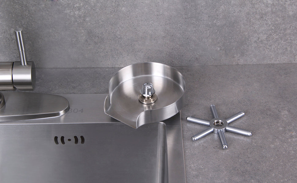 Steel Glass Rinser Metal Cup Washer Cup Cleaner for Kitchen,Bar Sink Bottle Washer with Accessories