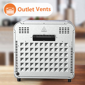 Whall Air Fryer,12 In-1 12QT Air Fryer Toaster Oven for Rotisserie, Roast, Bake and Dehydrate, Stainless Steel AirFryer with 12 Cooking & 5 Security Presets, Digital Touchscreen, Accessories & Recipes