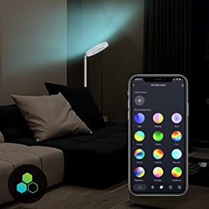Gaming lamp, Voice Control with Alexa and Google Home, 16 million colors for the up side light of this color changing floor lamp
