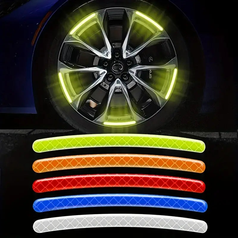 Tire Anti-collision Adhesive Strips, Creative Motorcycle Bike Stickers-Car Wheel Hub Reflective Stickers,-10/20pcs
