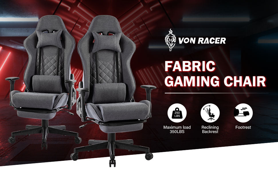 Gaming Chair with Massager Lumbar Support and Retractible Footrest, High Back Ergonomic Racing Style Computer Leather Executive Office Swivel Chairs Adjustable Armrests and Backrest