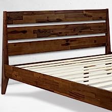 Bed Frame with Headboard Solid Wood Platform Bed, Artisan Signature High Headboard Wood Bed Non-Slip and Noise-Free Support All Mattresses