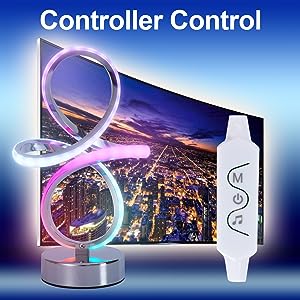 Lamp for Bedroom Music Sync Color Changing Desk Lamp Lights with Remote and App Control Dimmable Bedside Lamp