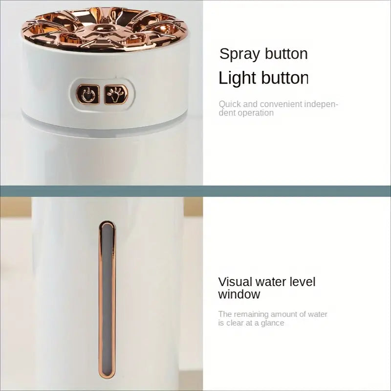 Water Lever USB Charging Humidifier For Car, Car Air Diffuser Air Humidifier With Colorful