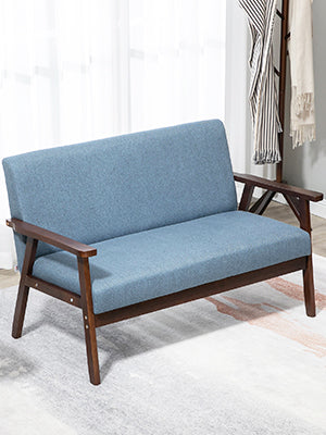 This 2 seater sofa gives you the softness and support you deserve with breathable linen-feel fabric and thick padded cushions.Upholstered 2 Seater Couch with Rubber Wood Legs