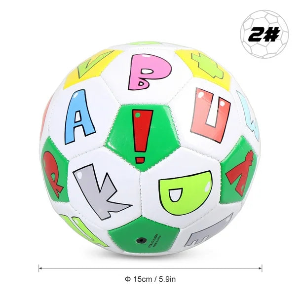 Inflatable rubber bladder with durable synthetic leather cover. Measures 5.9 inches in diameter.  Kids Soccer Ball Inflatable Soccer Training Ball Gift