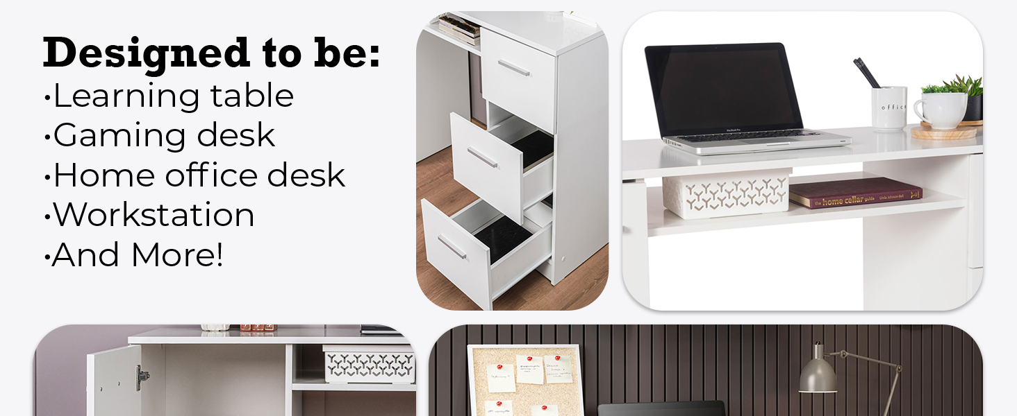 Desk with Storage Shelf for Home and Office
