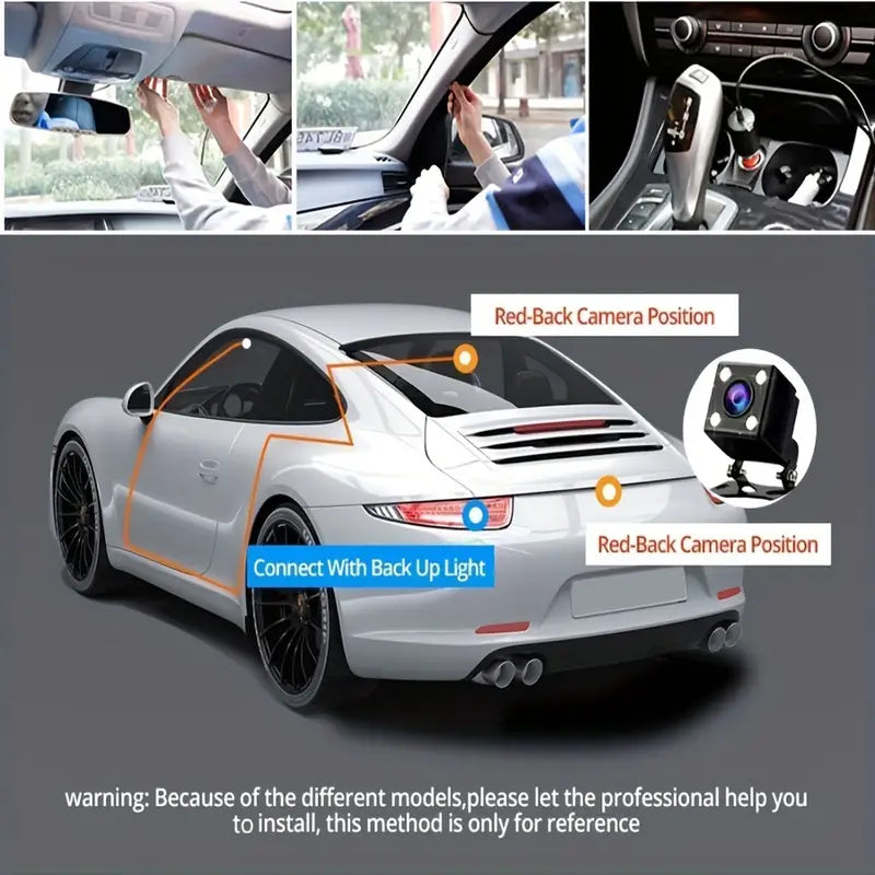 Cam HD 1080P Front And Rear Dual Lens Dashcam Parking Lot, Infrared Night Vision Image- Camera Lens Car