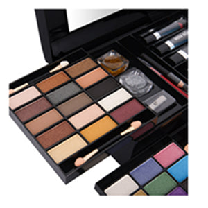 Contains eyeliner, Mascara,Lipstick,sponge stick, blush and Compact Powder. Covers almost all the makeup needs of the face,  58 Colors Professional Full Kit with Eye Shadow, Blush, Lipstick, Compact Powder, Mascara, Eyeliner, Lip Liner, Eyebrow Pencil