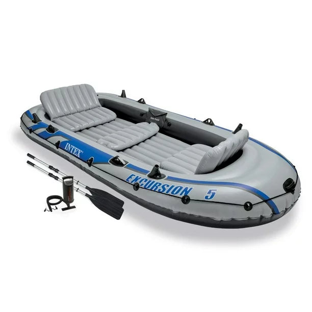 this boat set is designed to make every fishing trip a seamless and enjoyable experience for all on board, 5 Person Water Fishing River Boat Raft Set Oars