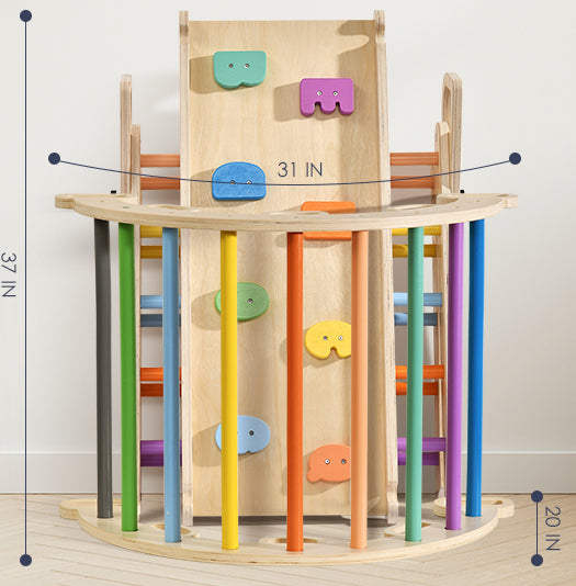 BlueWood Pikler triangle climbing set is designed for children and toddlers. Natural solid wood provides a comforting touch and help your child grow through enjoyable play, Philosophy Climber for  Kids