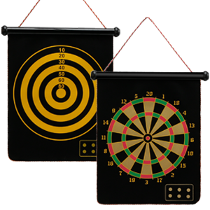 portable travel. The board game comes with a beautifully printed rectangular box with a high-quality dartboard and 15 darts in five different colors. Magnetic Dart Board for Kids and Adults,
