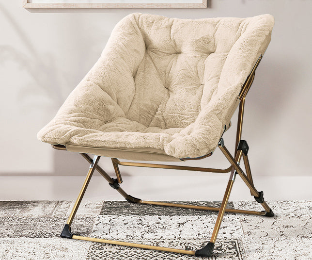 The extra-large chair size makes it great for kids, teens, girls, boys, and adults. No matter how you like to sit Faux Fur Lounge Chair for Bedroom and Living Room, Comfy Saucer Chair, Folding  chair