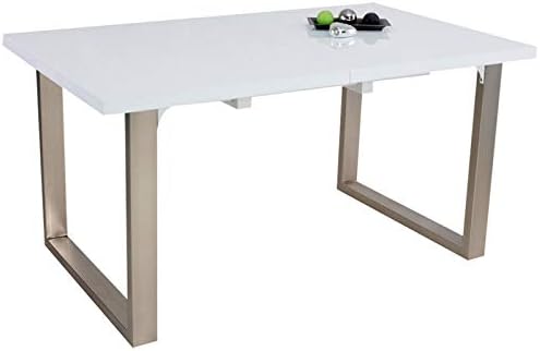 an absolute highlight because of its beautiful high gloss white color, Dining Table Pedestal Table MDF High-Gloss White