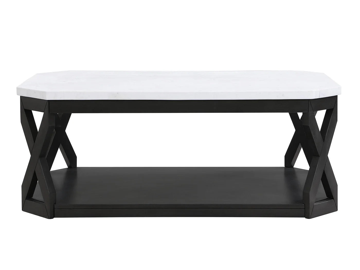 X-shaped framing this coffee table will be sturdy,Table - Marble & Dark Grey
