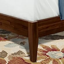 Bed Frame with Headboard Solid Wood Platform Bed, Artisan Signature High Headboard Wood Bed Non-Slip and Noise-Free Support All Mattresses