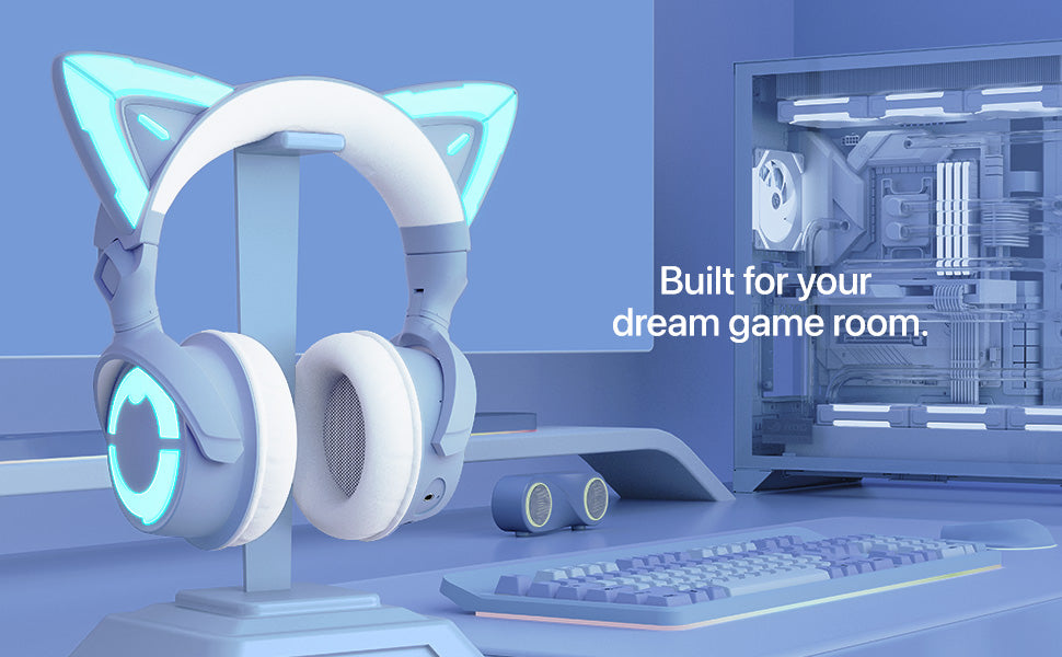 Cat Ear Headphon, Wireless & Wired Gaming Headset