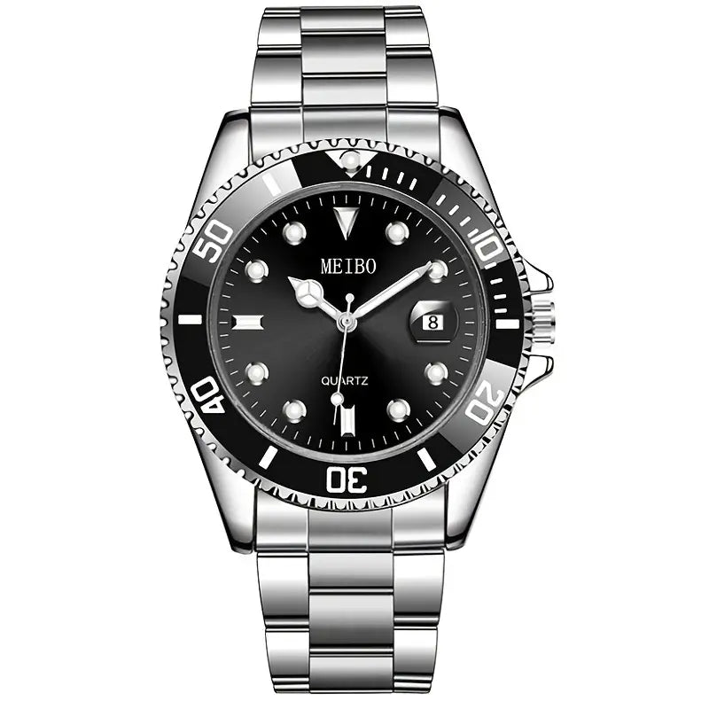 Watches for Men Diamond Casual Stainless Steel Luxury Business Dress Classic Date Analog Quartz Wrist Watches