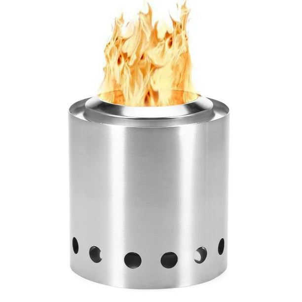 Low Smoke Stove Stainless Steel Backpacking Stove for Picnic BBQ Hiking Camping Survival