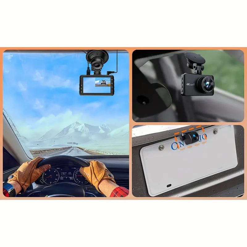 080P Rear Camera, Dual Dash Cam Included 64GB Card, Dashboard Camera with Night Vision, Parking Monito