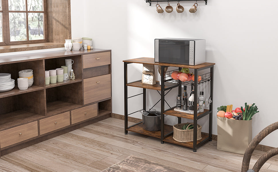 Kitchen Baker's Rack Utility Microwave Oven Stand Storage Cart Workstation Shelf