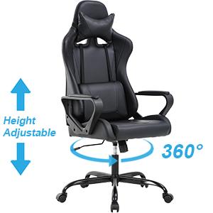 BestOffice Office Chair Desk Gaming Racing High Back Computer Task Swivel Executive Stool with Lumbar Support,Gaming Chair with Lumbar Support PC Computer Chair Racing Chair PU Task Desk Chair Ergonomic Executive Swivel Rolling Chair