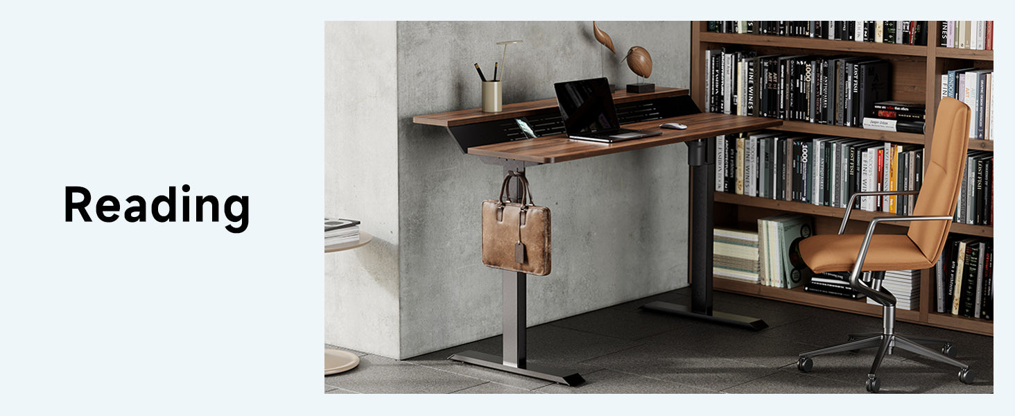 48 Inch Sit Stand Up Desk 2 Tiers with USB Charging Ports,Height Adjustable Electric Standing Desk